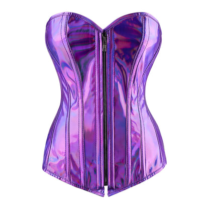 Holographic Purple Overbust Corset