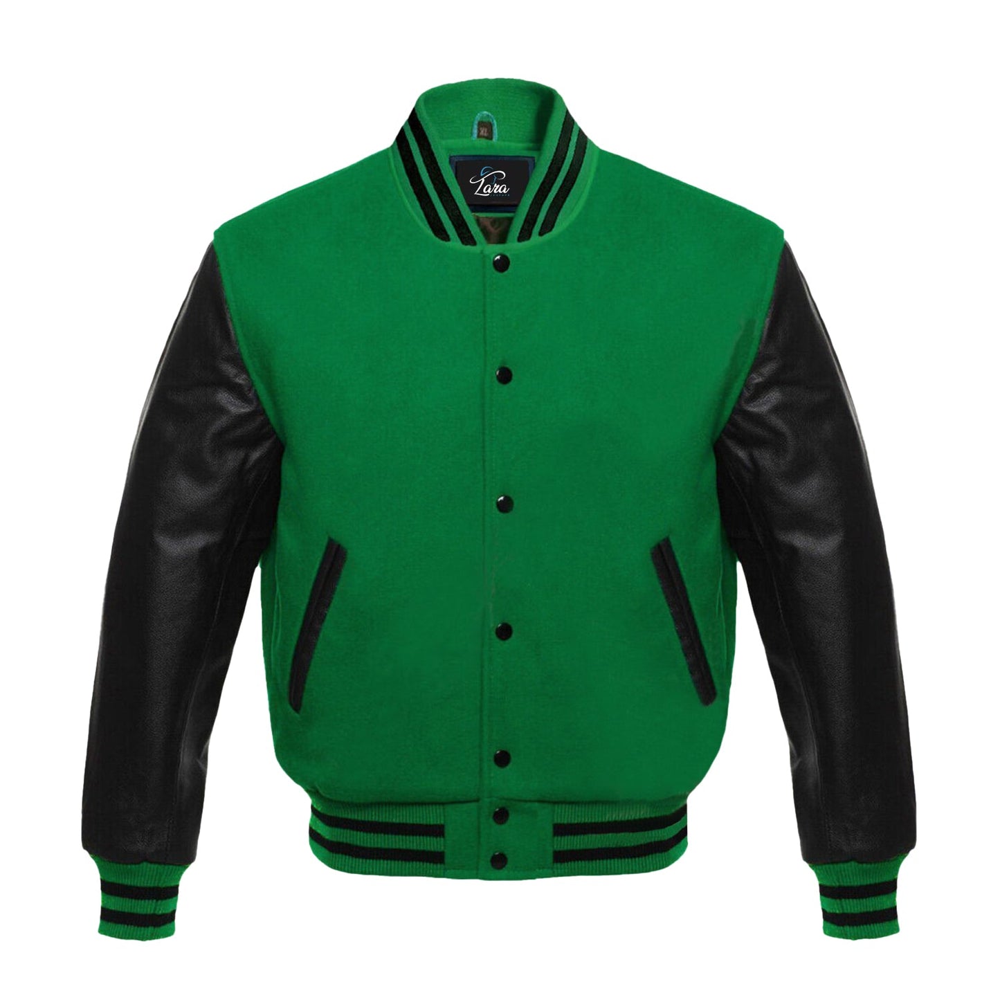 Varsity Letterman High School Jacket with Real Leather Sleeves