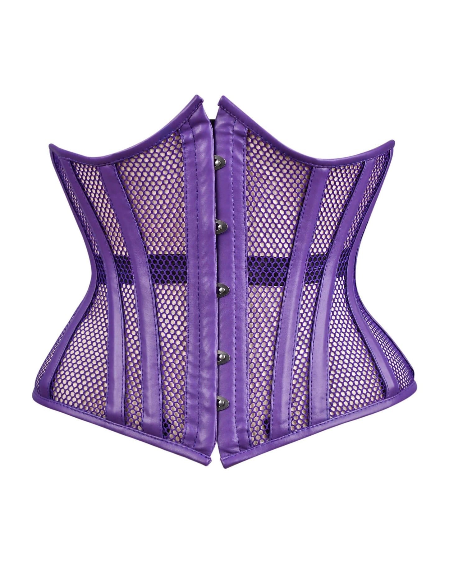 Orange Sheer Medieval Steel-Boned Lace-Up Underbust Corset