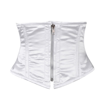 White Satin Frost Serpent Underbust Corset