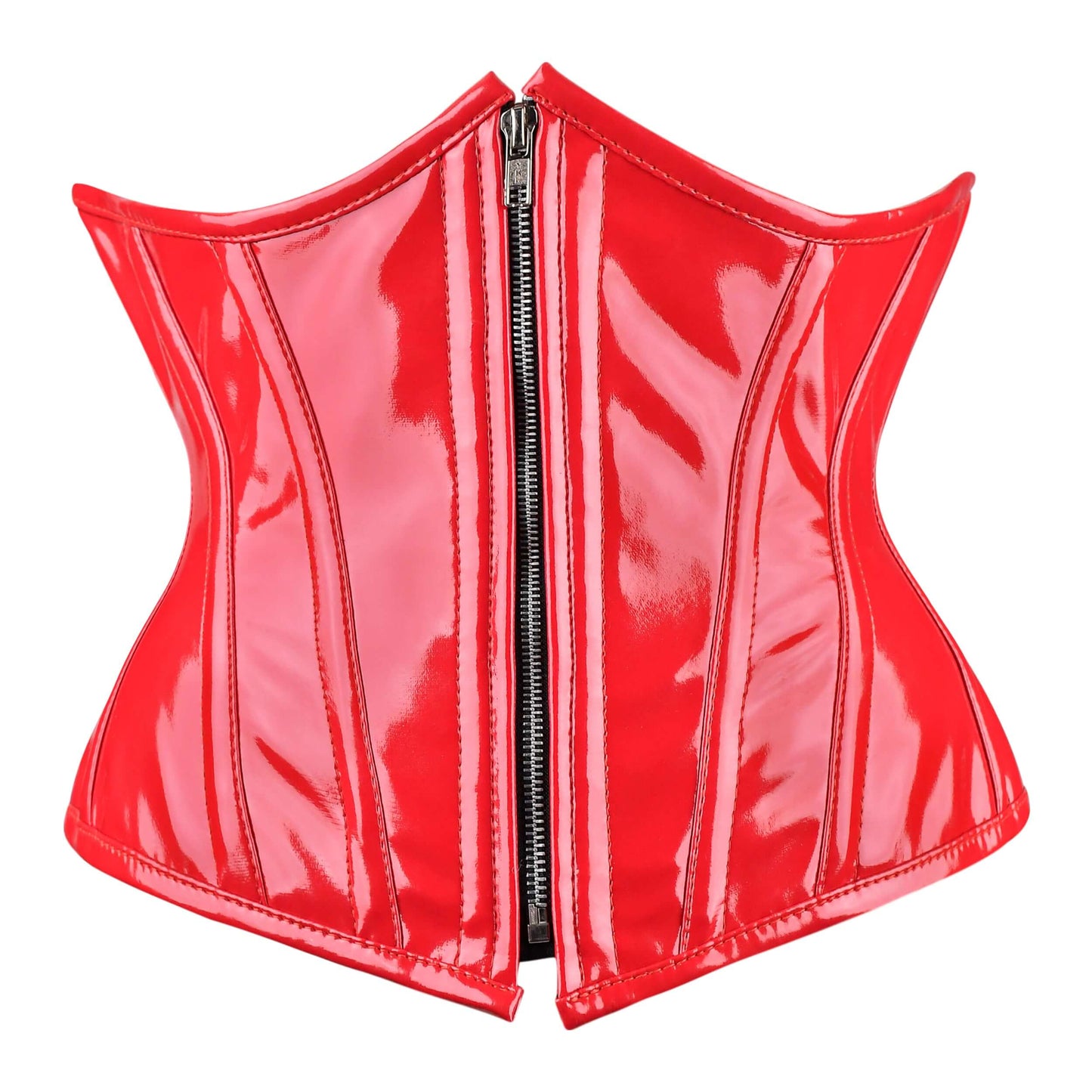 Red Gloss Vinyl Underbust Corset