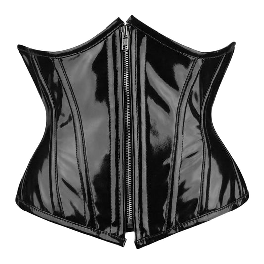 Black Gloss Vinyl Underbust Corset