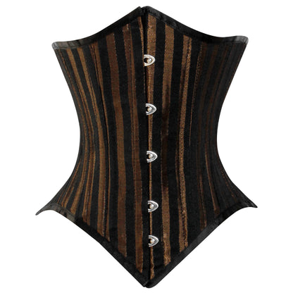 Red Brocade Lined Under bust Steel Boned Corset