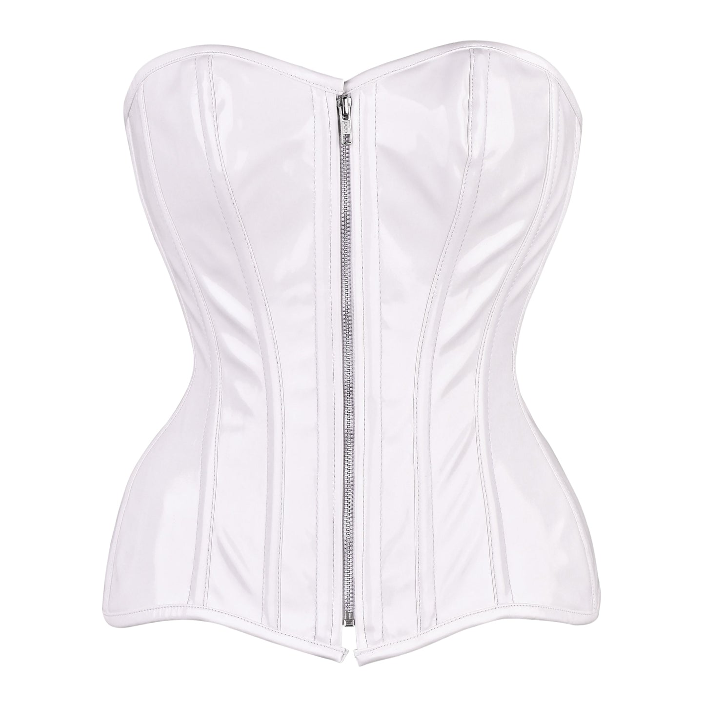 White Leather Over Bust Corset
