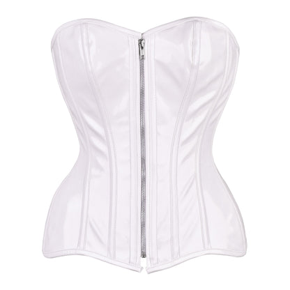 White Leather Over Bust Corset