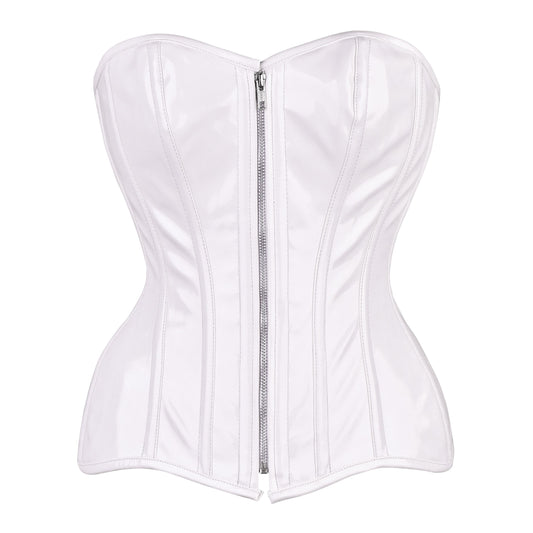 White Leather Over Bust Corset