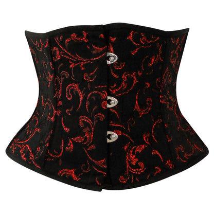 Red Brocade Mini Cincher corset - Waist Trainer Short torso