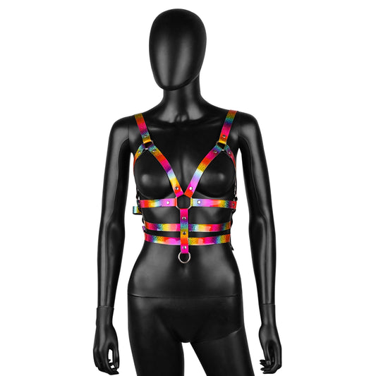 The Rainbow Leather Strappy Harness