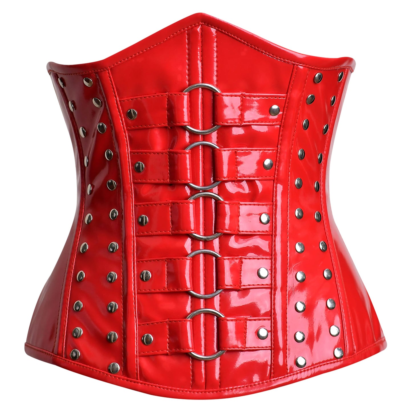 Red PVC Underbust Corset Top - Steel Boned Waist Trainer