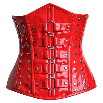 Red PVC Underbust Corset Top - Steel Boned Waist Trainer