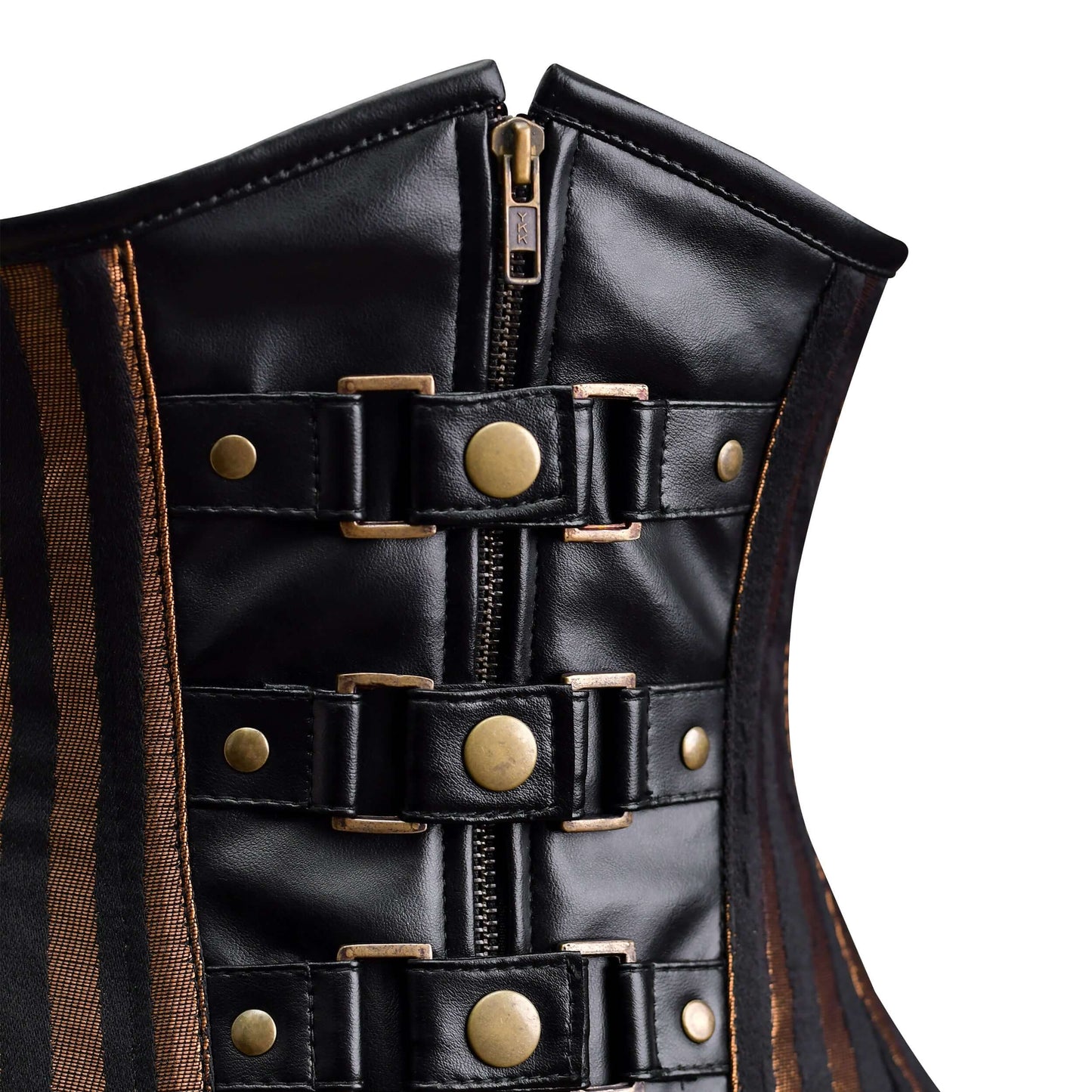 Brown Brocade Lace-up Underbust Steel Boned Corset