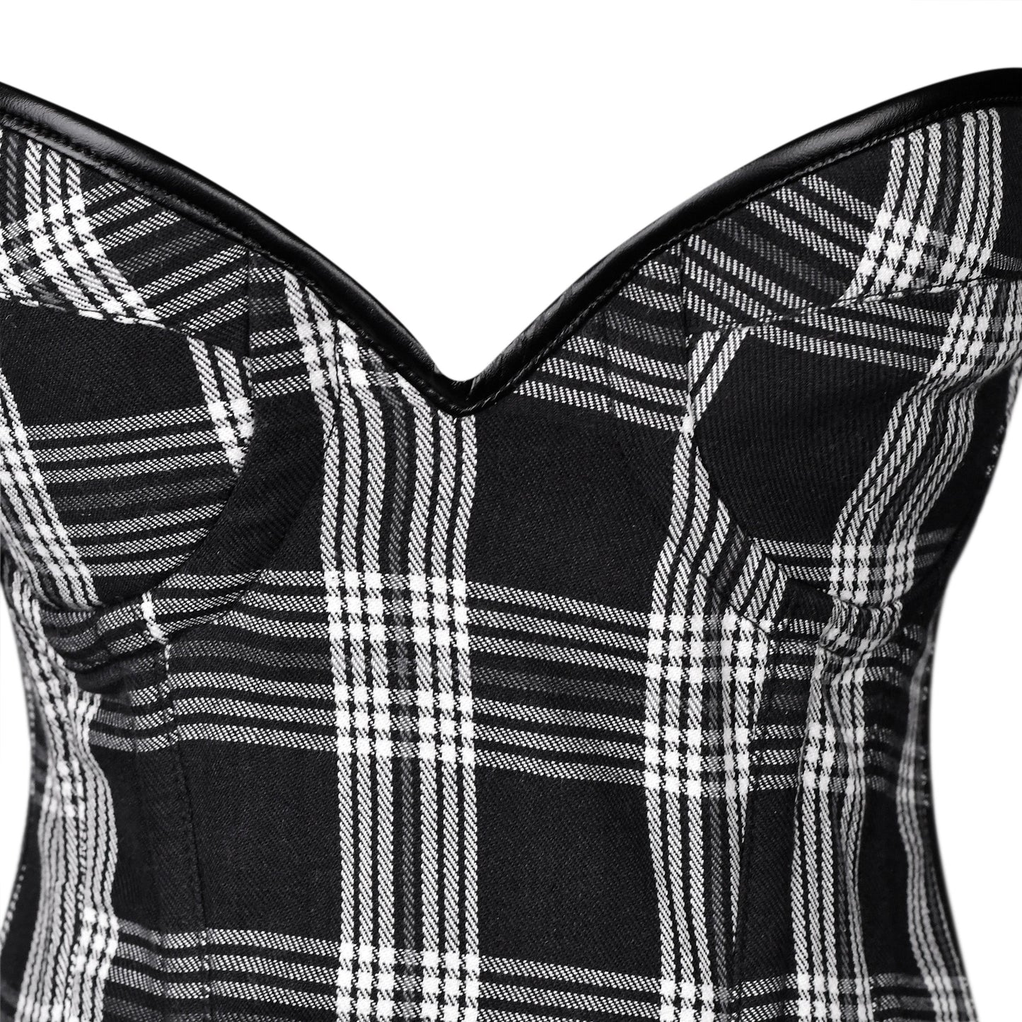 Black & White Plaid Corset Dress