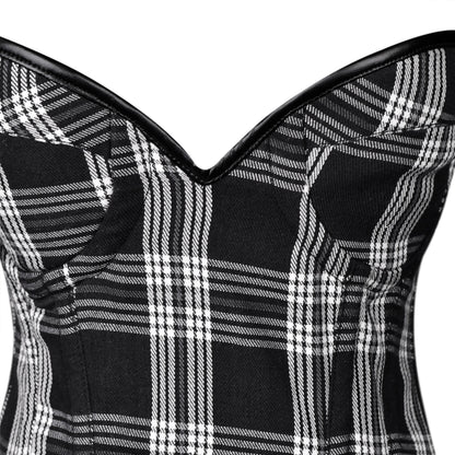 Black & White Plaid Corset Dress