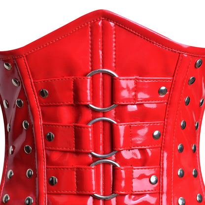 Red PVC Underbust Corset Top - Steel Boned Waist Trainer