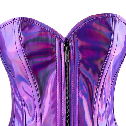 Holographic Purple Overbust Corset