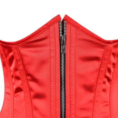 Scarlet Red Satin Underbust Corset
