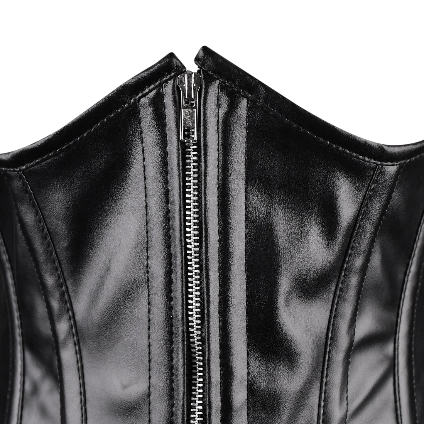 Black Faux Leather Underbust Corset