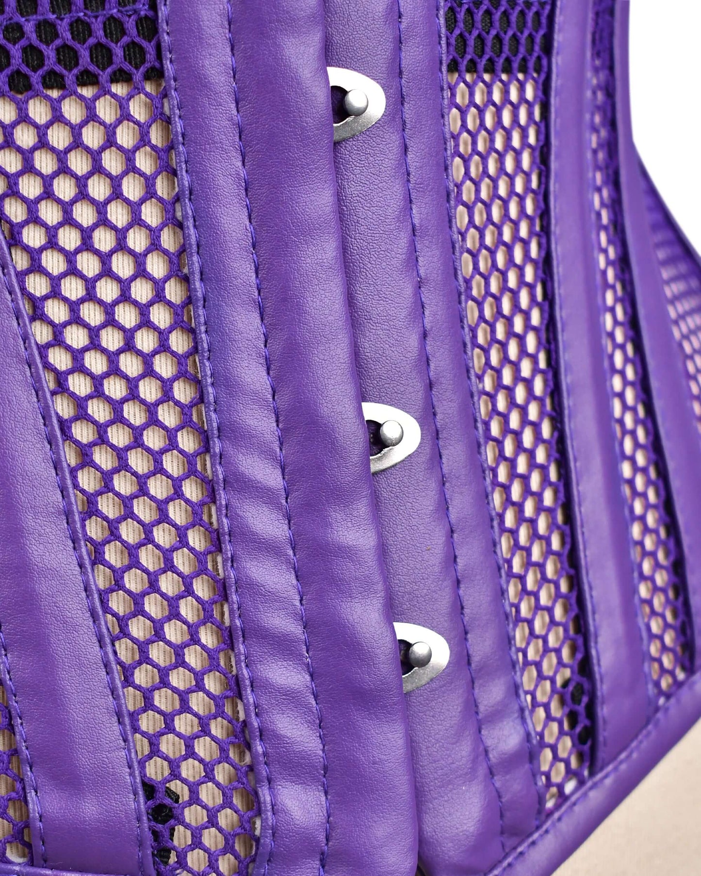 Purple Sheer Medieval Steel-Boned Lace-Up Underbust Corset