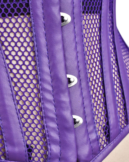 Purple Sheer Medieval Steel-Boned Lace-Up Underbust Corset