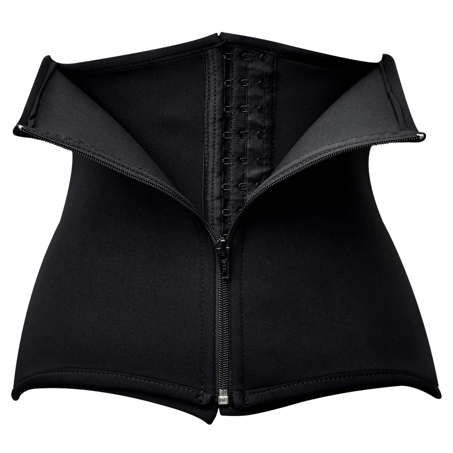 Handmade Black Spandex Plus Size Front Zipper Underbust Waist Trainer Faja