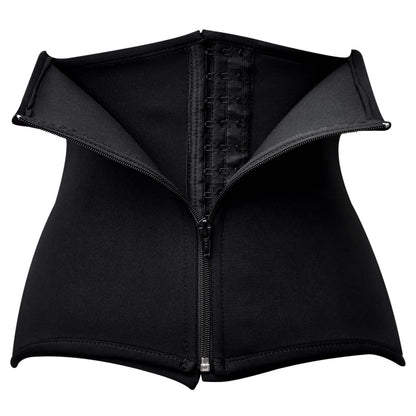 Handmade Black Spandex Plus Size Front Zipper Underbust Waist Trainer Faja