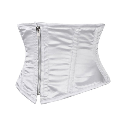 White Satin Frost Serpent Underbust Corset