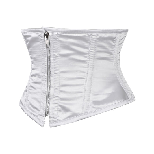 White Satin Frost Serpent Underbust Corset