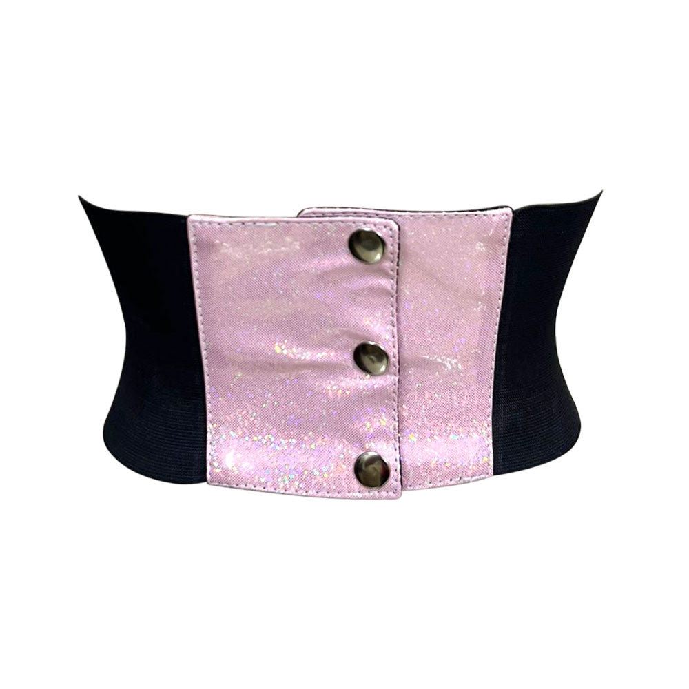 Pink Glitter PVC Waist Trainer Corset Belt - Waist Cincher