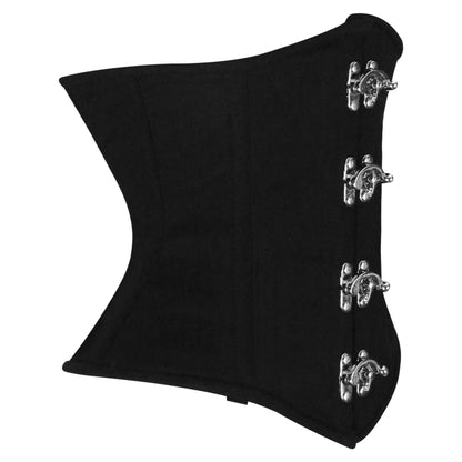 Black Cotton Underbust Steel Boned Corset