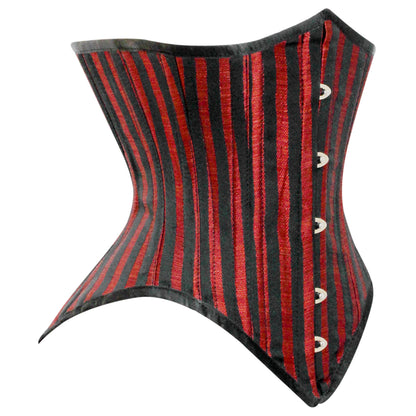 Red Brocade Lined Under bust Steel Boned Corset