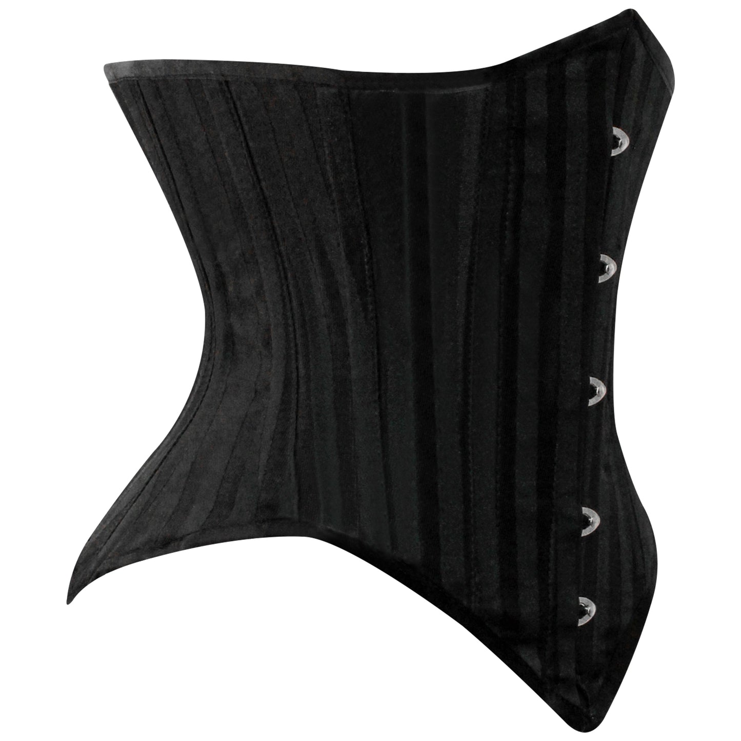 Black Brocade Lined Underbust Steel Boned Corset