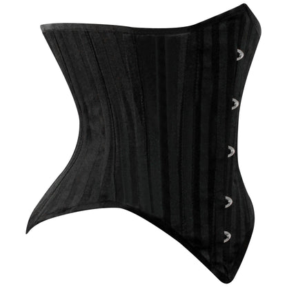 Black Brocade Lined Underbust Steel Boned Corset