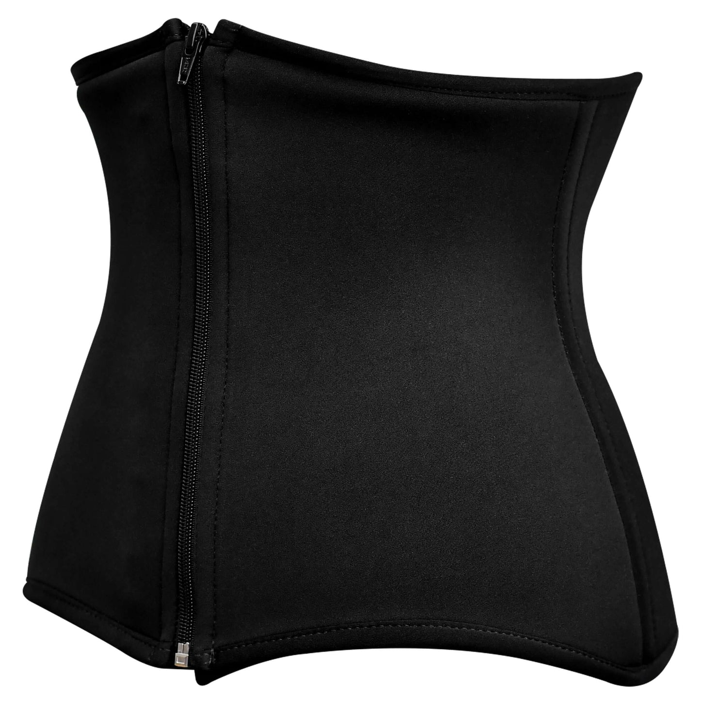 Handmade Black Spandex Plus Size Front Zipper Underbust Waist Trainer Faja