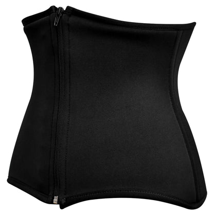Handmade Black Spandex Plus Size Front Zipper Underbust Waist Trainer Faja
