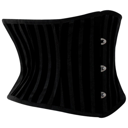 Black Lined Brocade Mini Cincher corset - Waist Trainer Short torso
