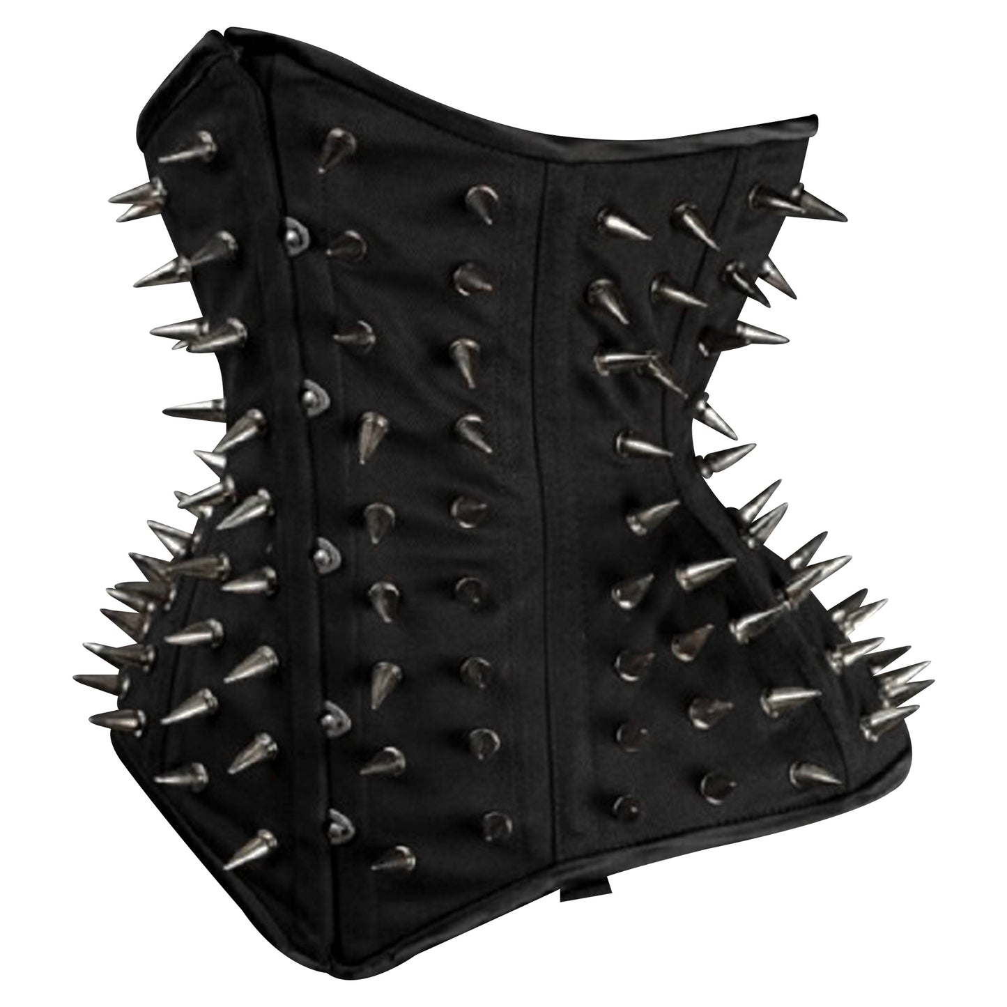 Black Spiked Steampunk Cotton Steel Boned Underbust Corset