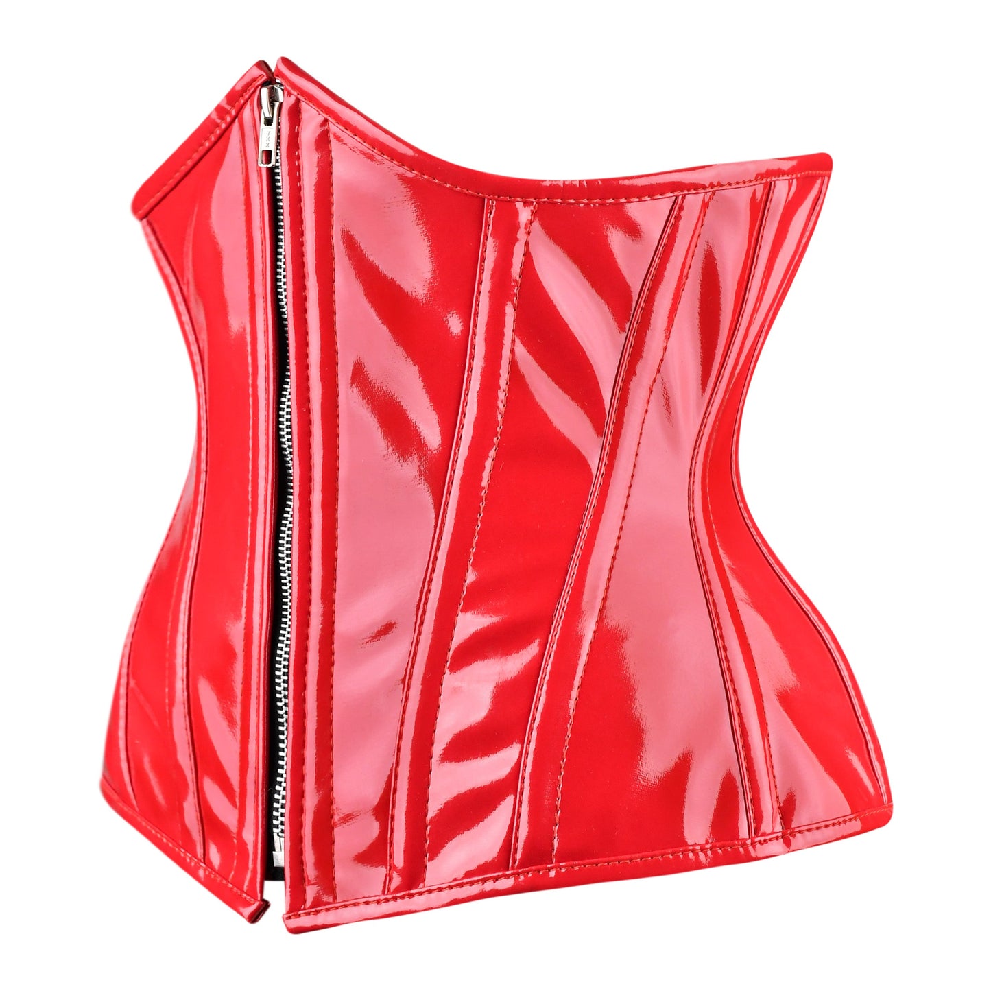 Red Gloss Vinyl Underbust Corset