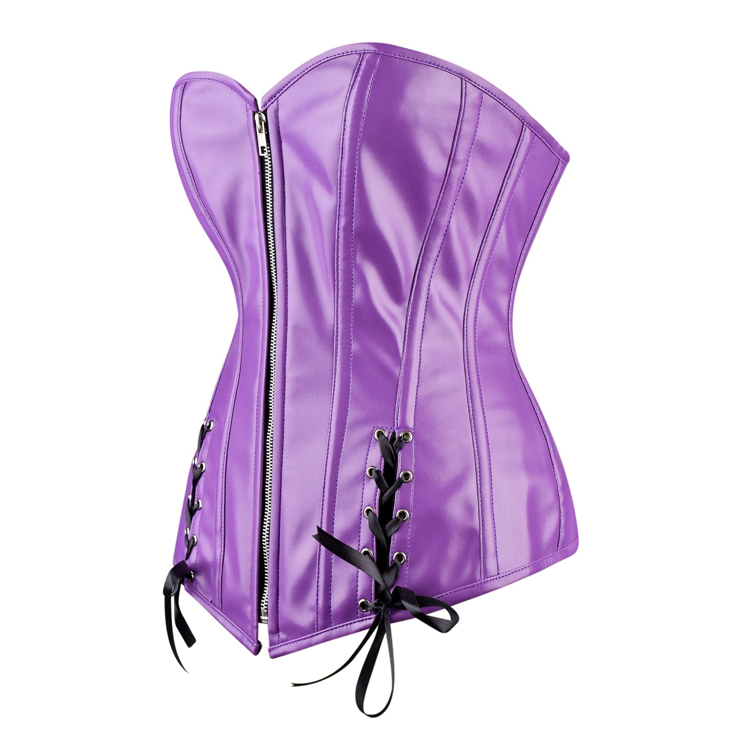 Handmade Satin Corset Dress with Frill Trim