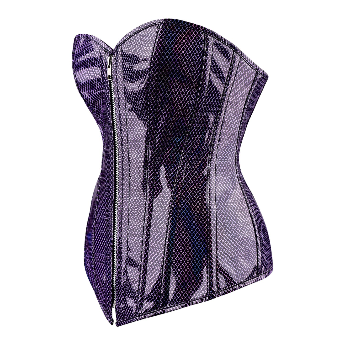 Midnight Serpent Overbust Corset (Purple Snakeskin Gloss)