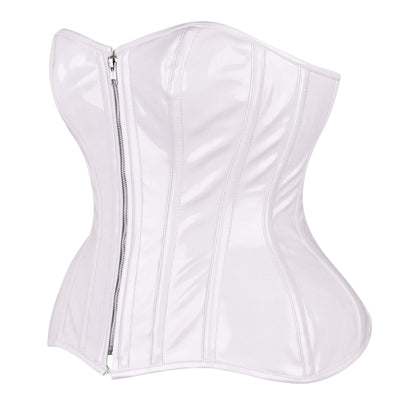 White Leather Over Bust Corset