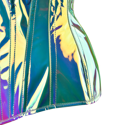 Holographic Blue Over bust Corset