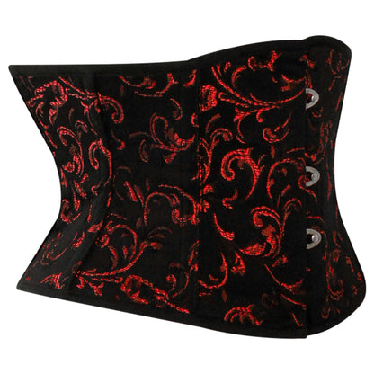 Red Brocade Mini Cincher corset - Waist Trainer Short torso