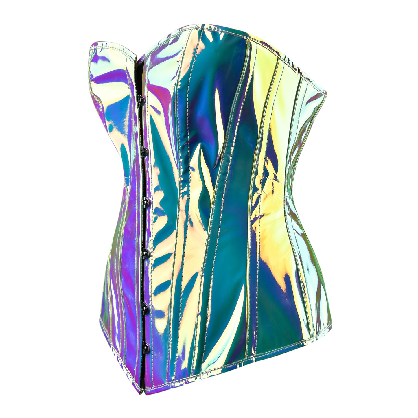 Holographic Blue Over bust Corset