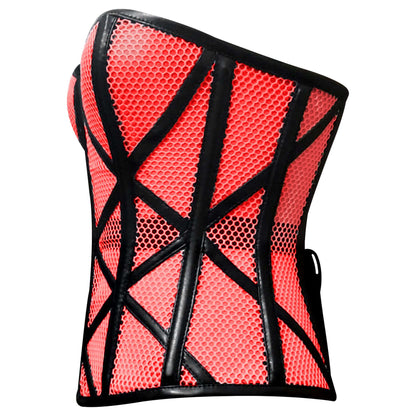 Stylish Overbust Faux/Fishnet Steel boned Corset