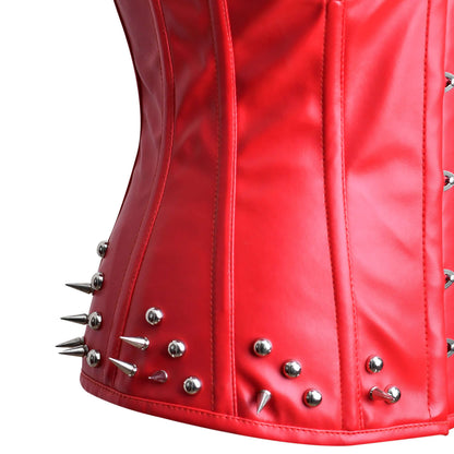 Gothic Leather Steel Boned Overbust / Steampunk Corset