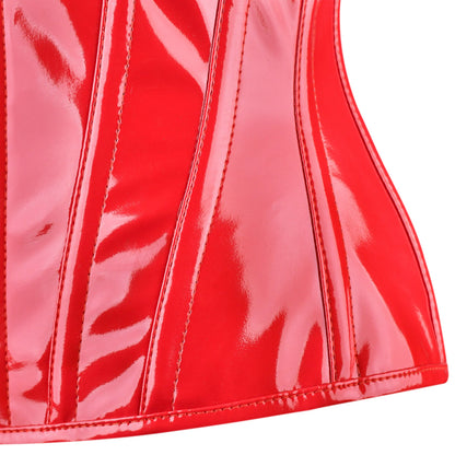 Red Gloss Vinyl Underbust Corset