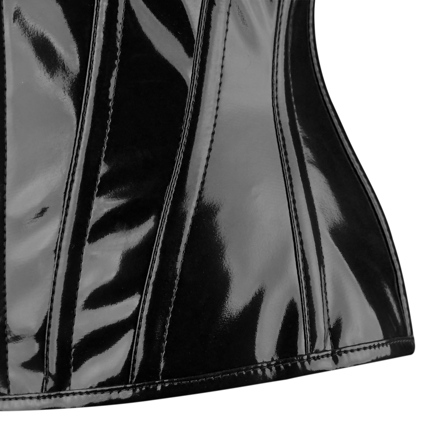 Black Gloss Vinyl Underbust Corset