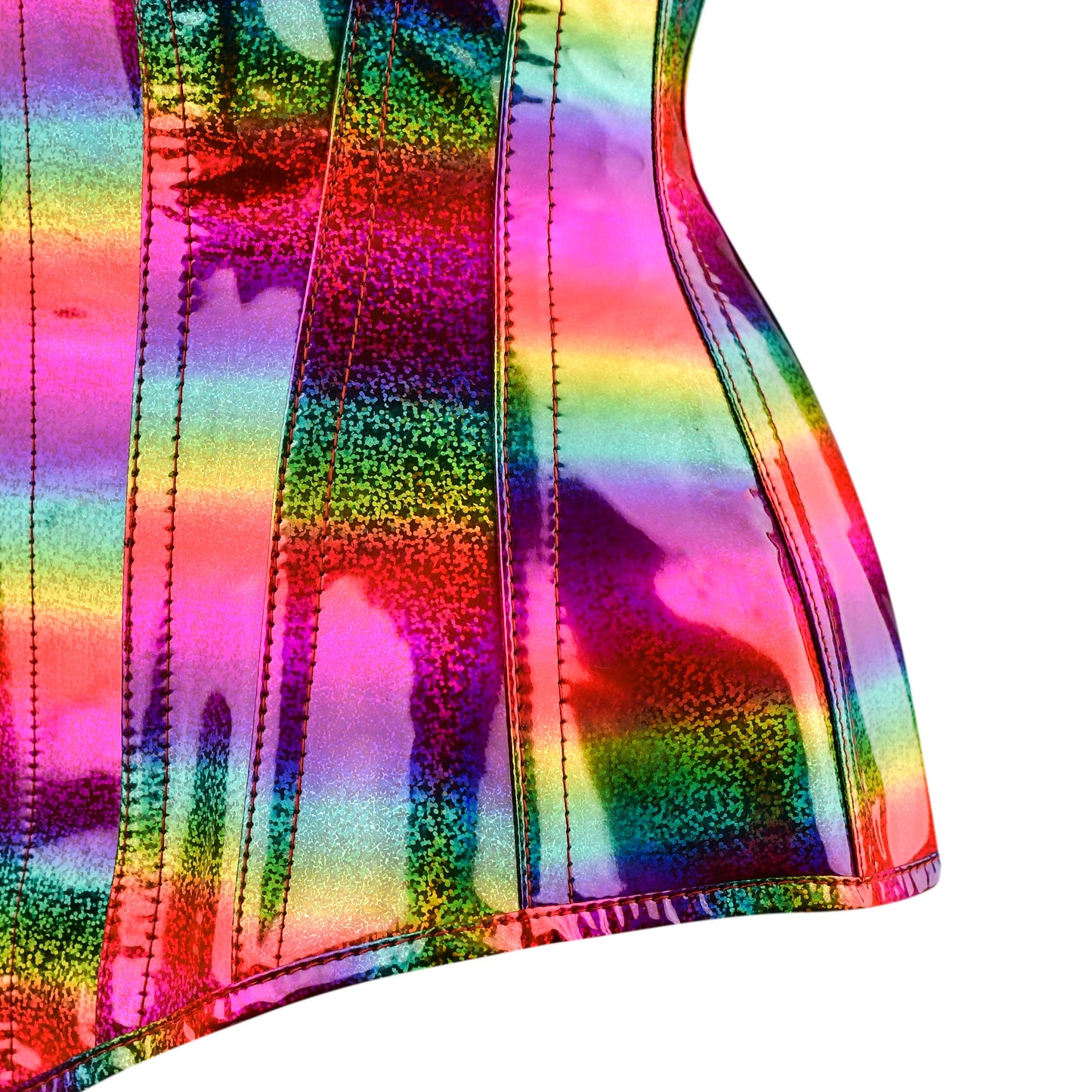 Neon Dream Overbust Corset (Prismatic Green-Purple Holo)
