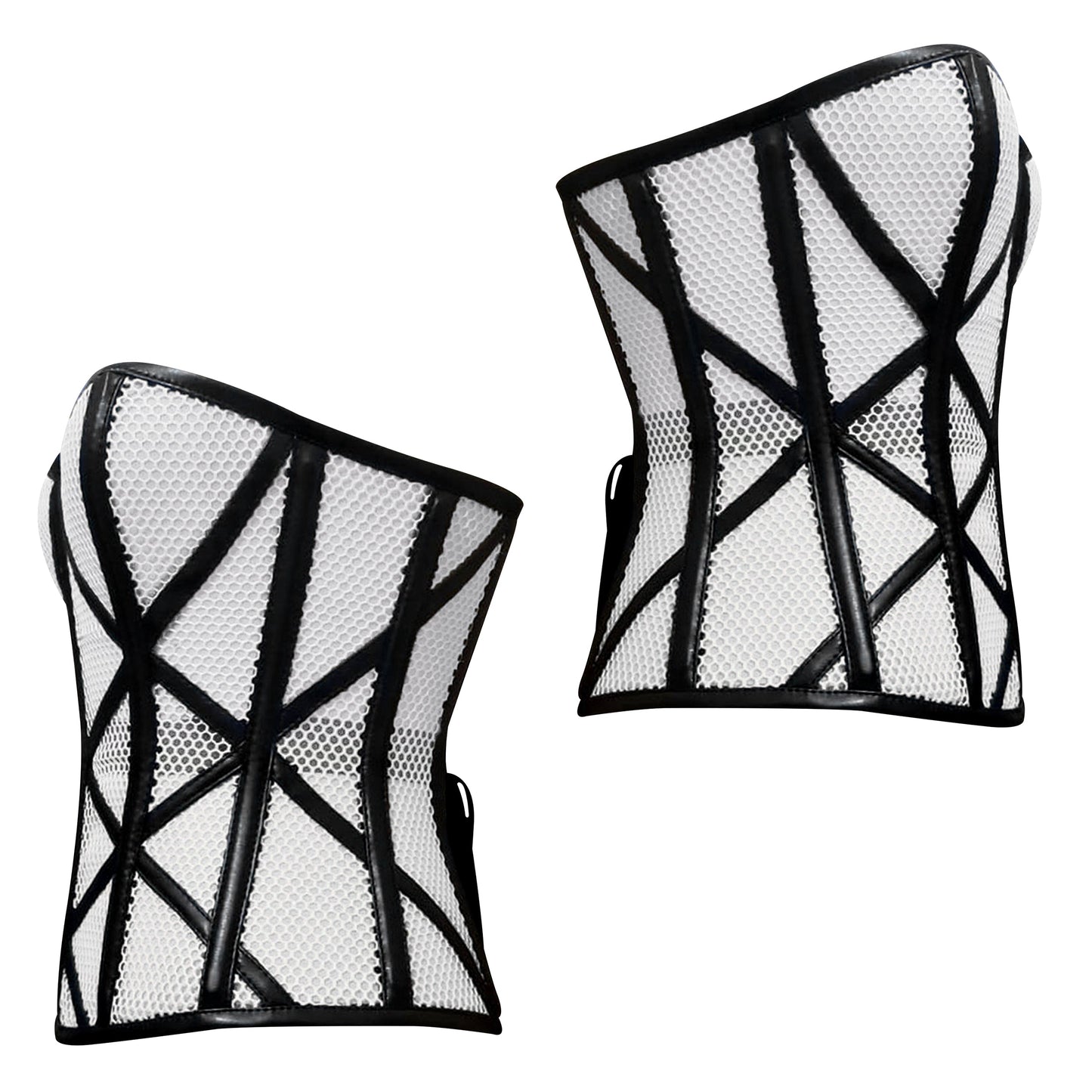 Stylish Overbust Faux/Fishnet Steel boned Corset