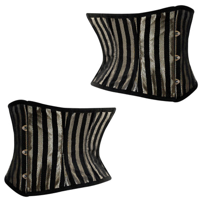 Gold Lined Brocade Mini Cincher corset - Waist Trainer Short torso